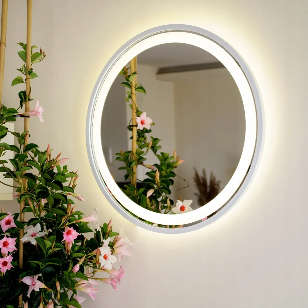 Lustro Okragle Led W Bialej Ramie 1 1024x1024