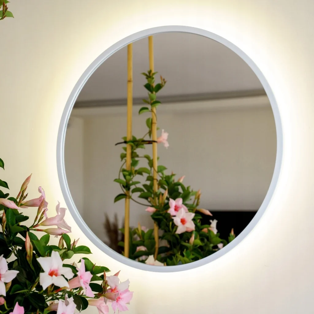 Lustro Okragle Led W Bialej Ramie 1024x1024