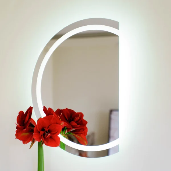 Lustro Polokragle Led Ze Scietym Bokiem 600x600